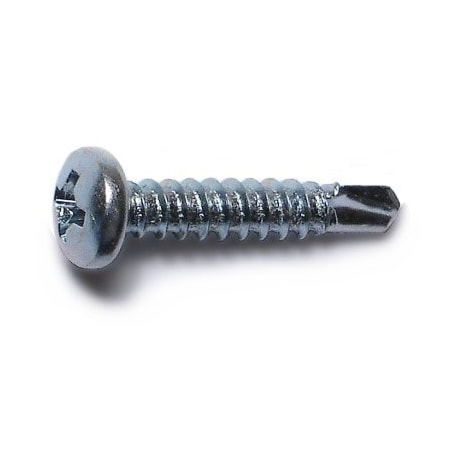 Midwest Fastener Self-Drilling Screw, #6 x 3/4 in, Zinc Plated Steel Pan Head Phillips Drive, 100 PK 03316